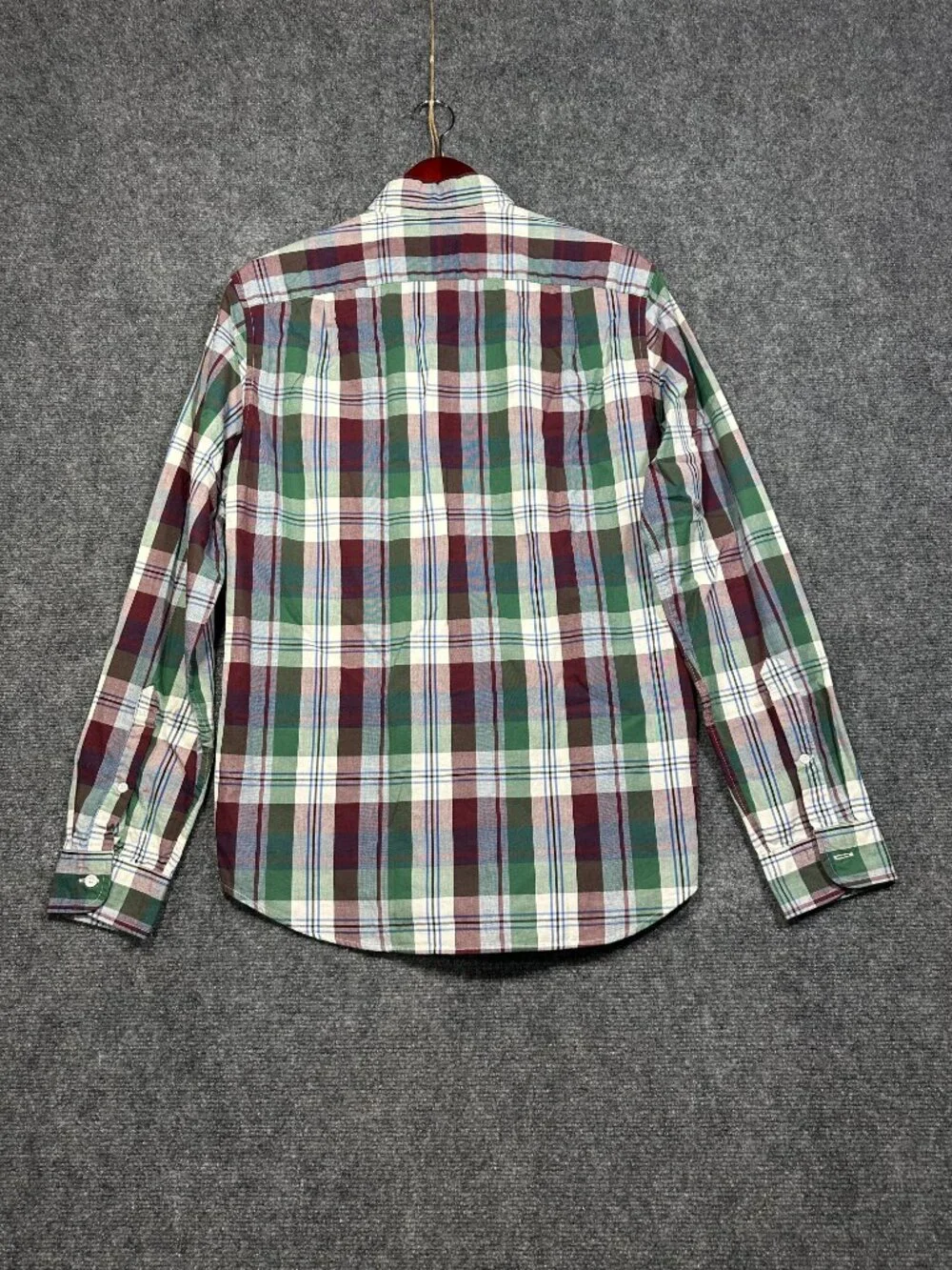 J Crew Shirt Mens Small Slim Fit Button Down Red Green Plaid Cotton Pocket NEW